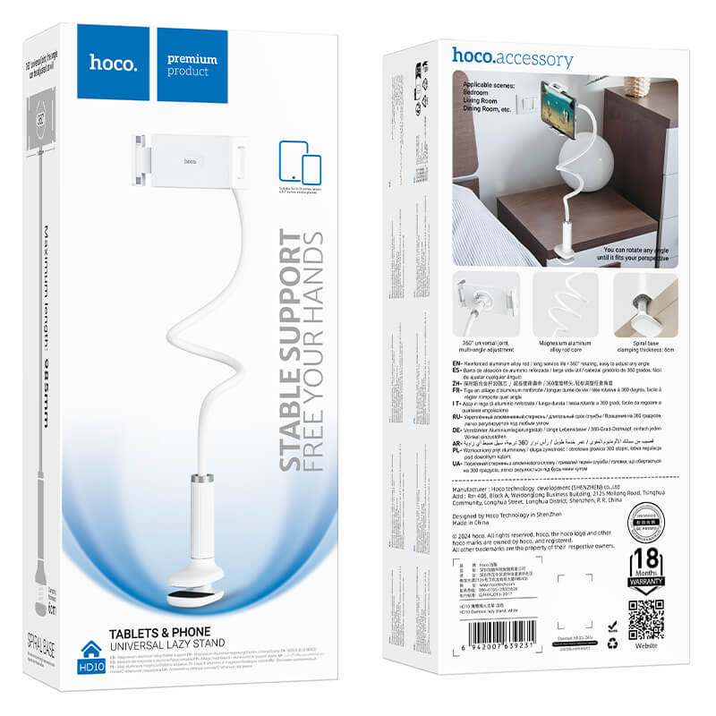 Hoco 360° Rotating Aluminum Gooseneck Stand for Phones & Tablets HD10