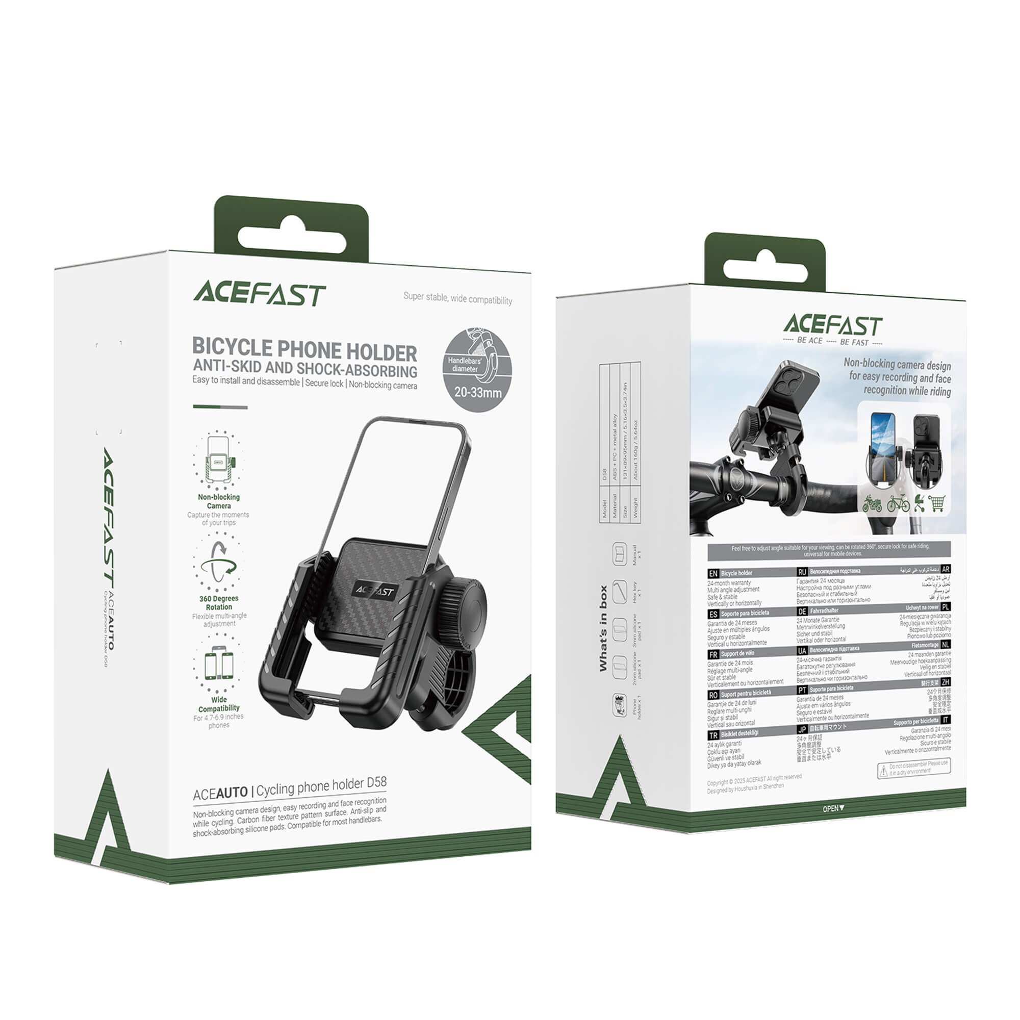 Acefast Universal Heavy Duty Bike Phone Mount for Motorcycle Bicycle Handlebar D58