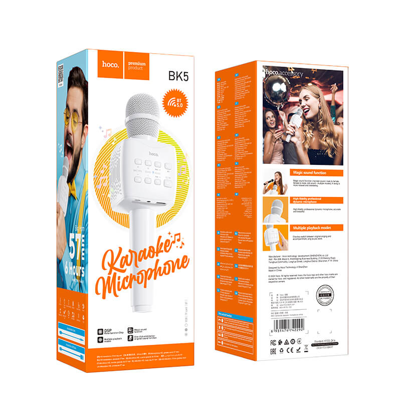 hoco. All-in-One Portable Handheld Karaoke Microphone Speaker BK5