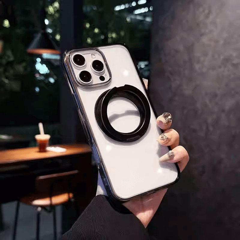 Compatible with iPhone 16 Pro 360° Rotating Magnetic Ring Stand Case