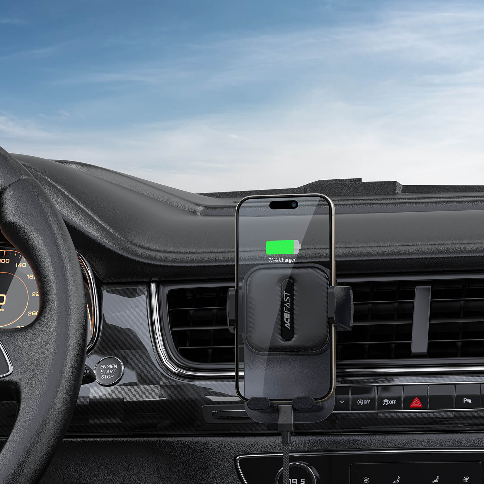 Acefast Press Type Car Phone Mount Holder D25
