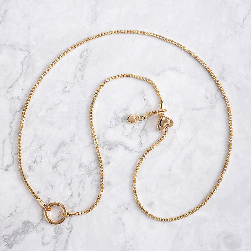 Gold Heart Charm Adjustable Phone Lanyard Neck Strap 60cm