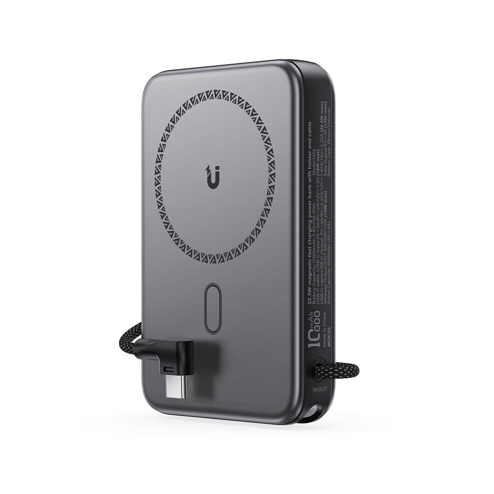 Acefast 10000mAh MagSafe Wireless Power Bank Built in Type-C Cable and Stand M24