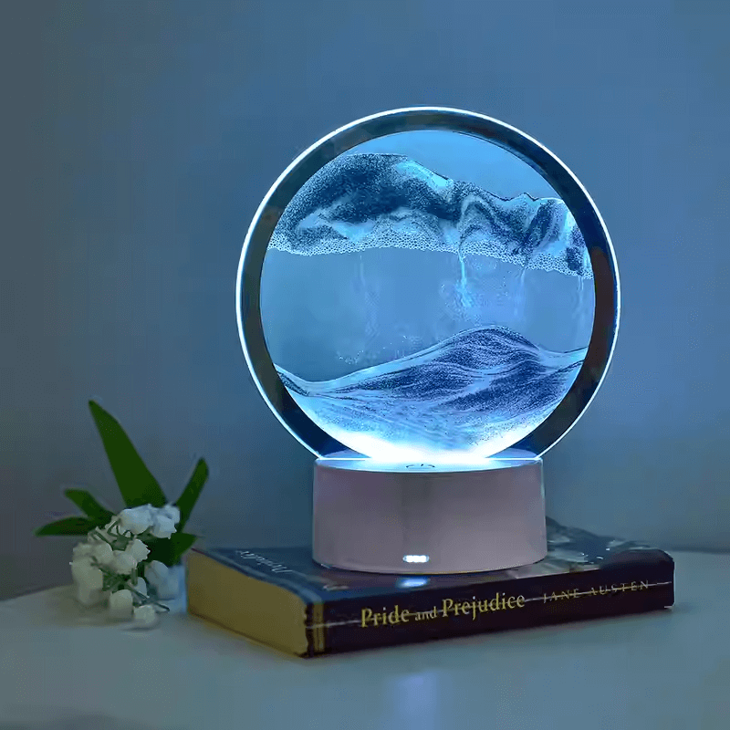 Mobie Flowing Sand Sphere Lamp Touch Control 7 Color Changing Light