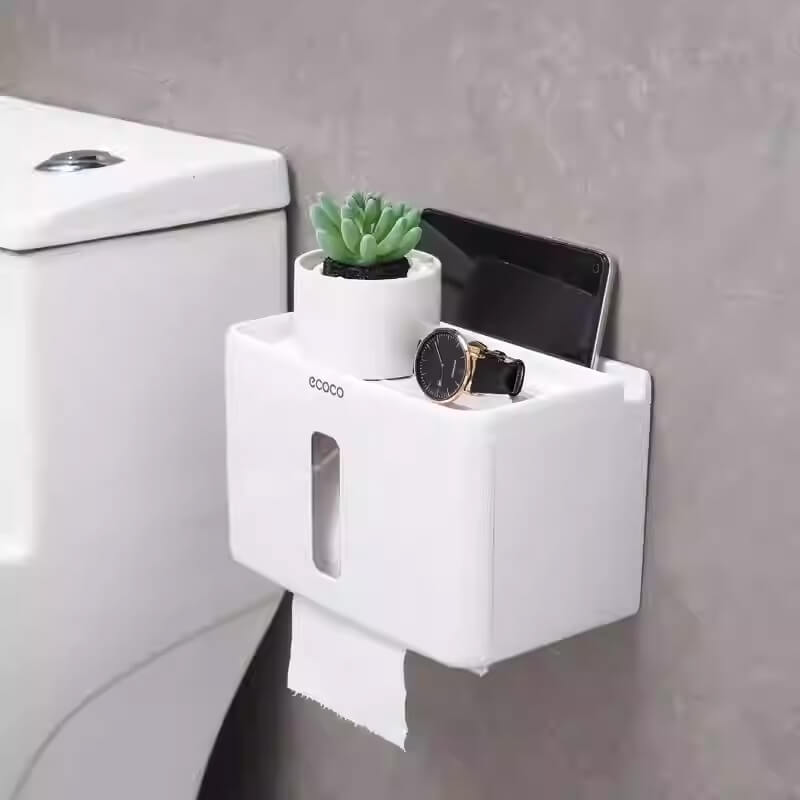 Mobie Multi Function Wall Mounted Tissue Box with Storage Tray E1613