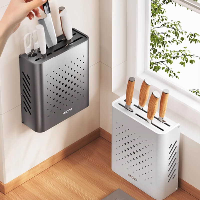 Mobie Aluminum Knife Holder Wall Mounted with Adhesive E24101
