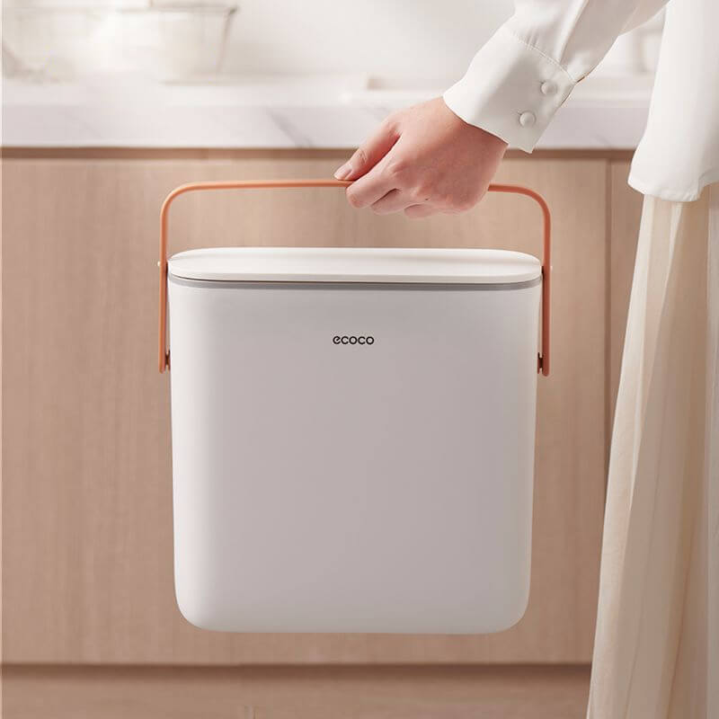 Mobie Slide Open Hands Free Trash Can with Wall or Door Mount E23115