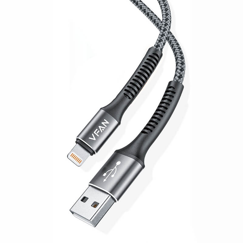 VFAN Lightning to USB-A 30W Nylon Braided Charging Data Cable 1m X22