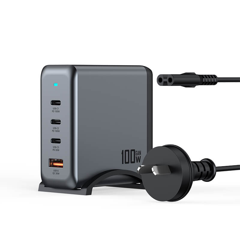 VFAN PD 100W 4 in 1 GaN Fast Charger Station with 1.2m AC Power Cord AU9