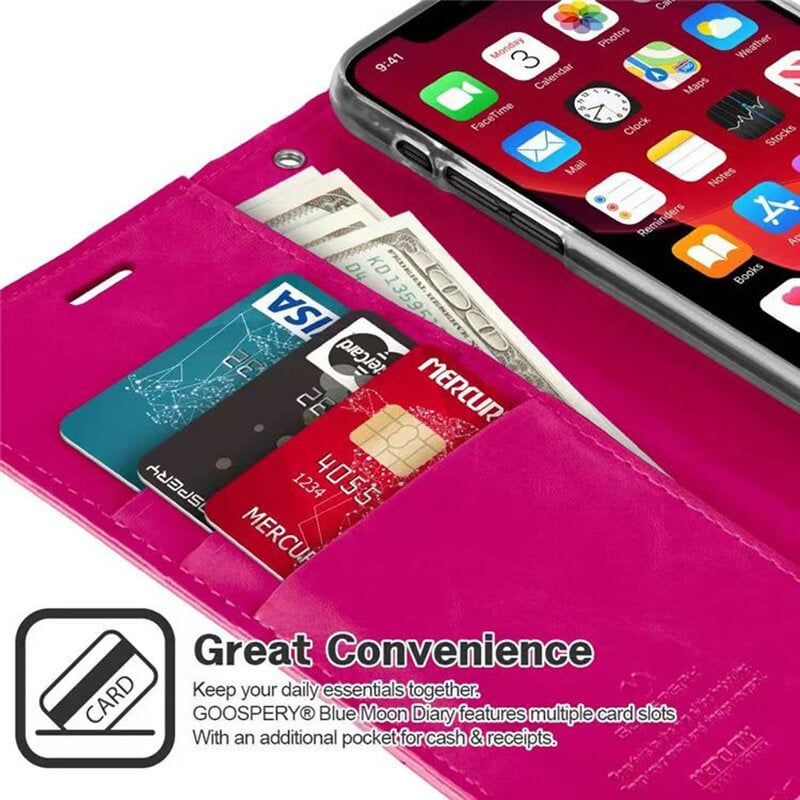 iPhone 15 Plus Mecrcury Goospery Blue Moon Diary Flip Wallet Case