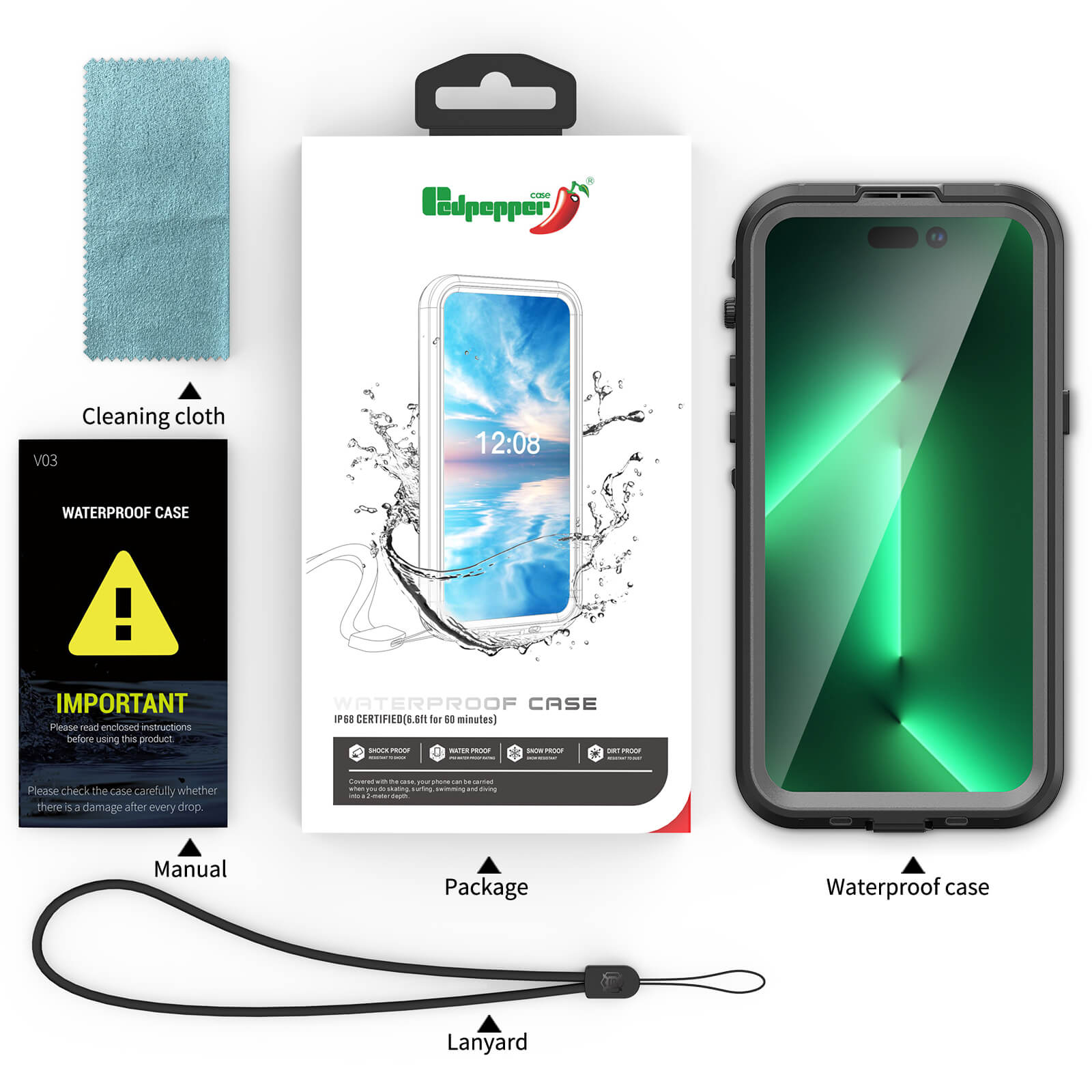iPhone 15Plus Redpepper IP68 Waterproof Anti-Fall 2M Submersion Magsafe Ultimate Protection Case