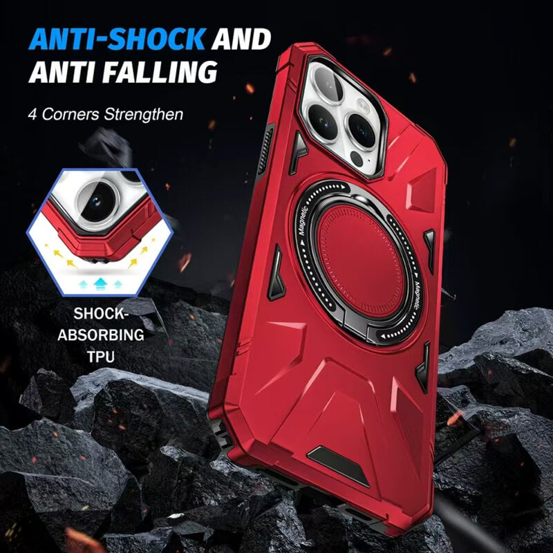 iPhone 16 Pro Max Kinglink Rugged Armour Magsafe Ring Stand Shockproof Case