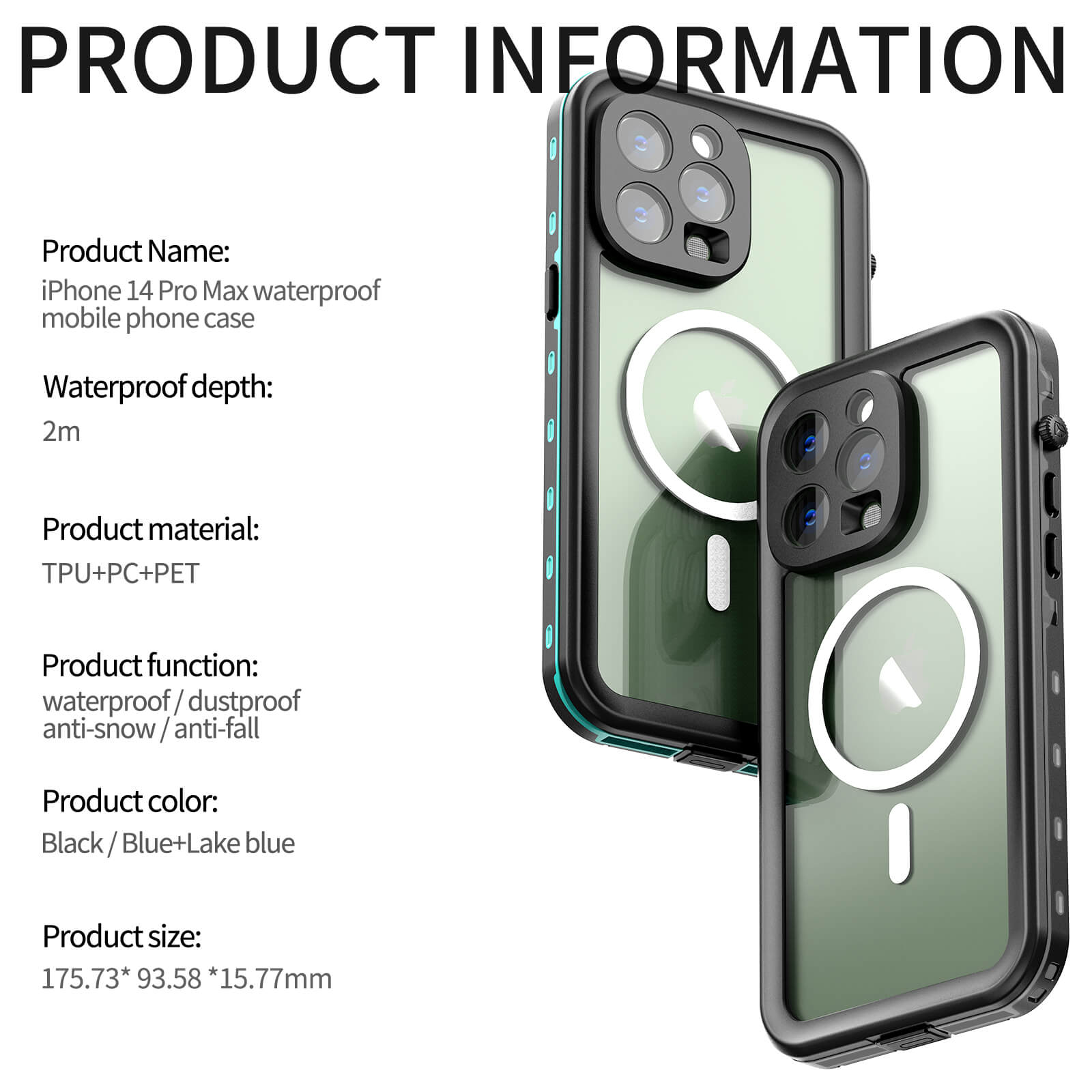 iPhone 15Plus Redpepper IP68 Waterproof Anti-Fall 2M Submersion Magsafe Ultimate Protection Case