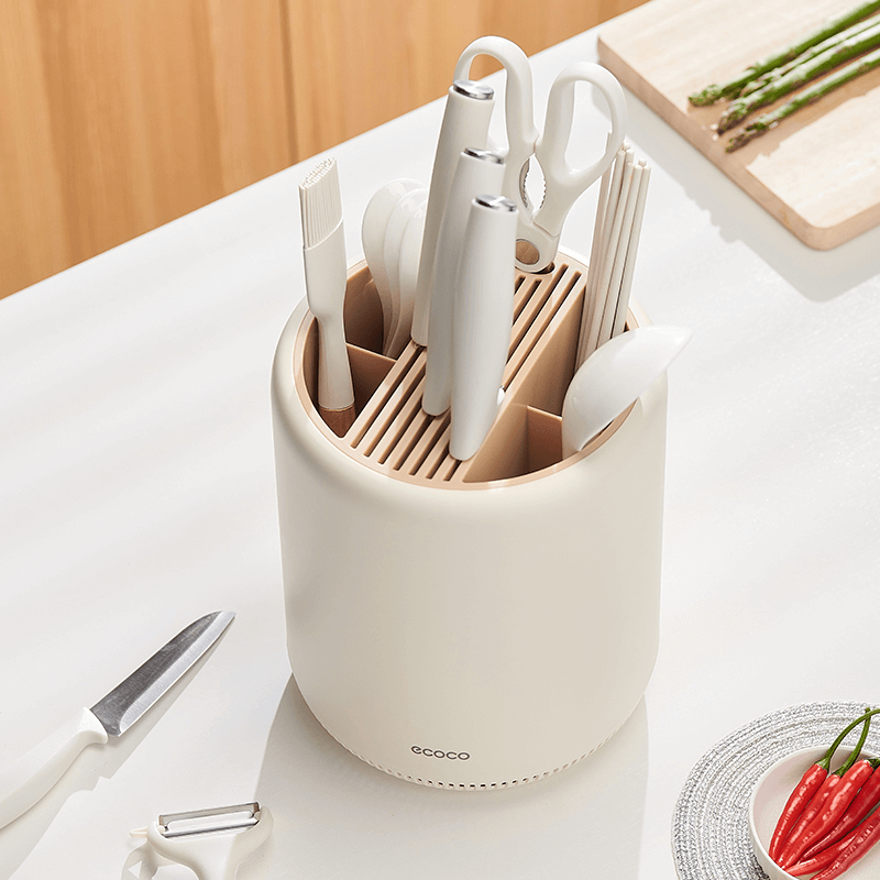 Mobie 360° Rotating Knife Block with Ventilation for Compact Kitchen Storage E24019