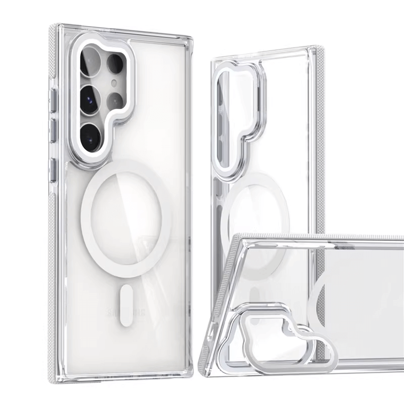 Compatible with Samsung S26 Ultra 2026 Rita Series Invisible Kickstand Crystal Clear Magsafe Case