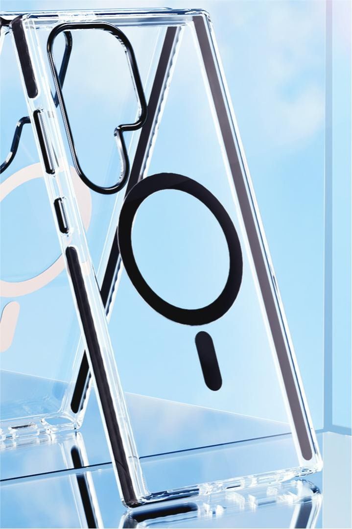 Samsung Galaxy S25 Plus Transparent Airbag Shockproof MagSafe Phone Case Rose Gold