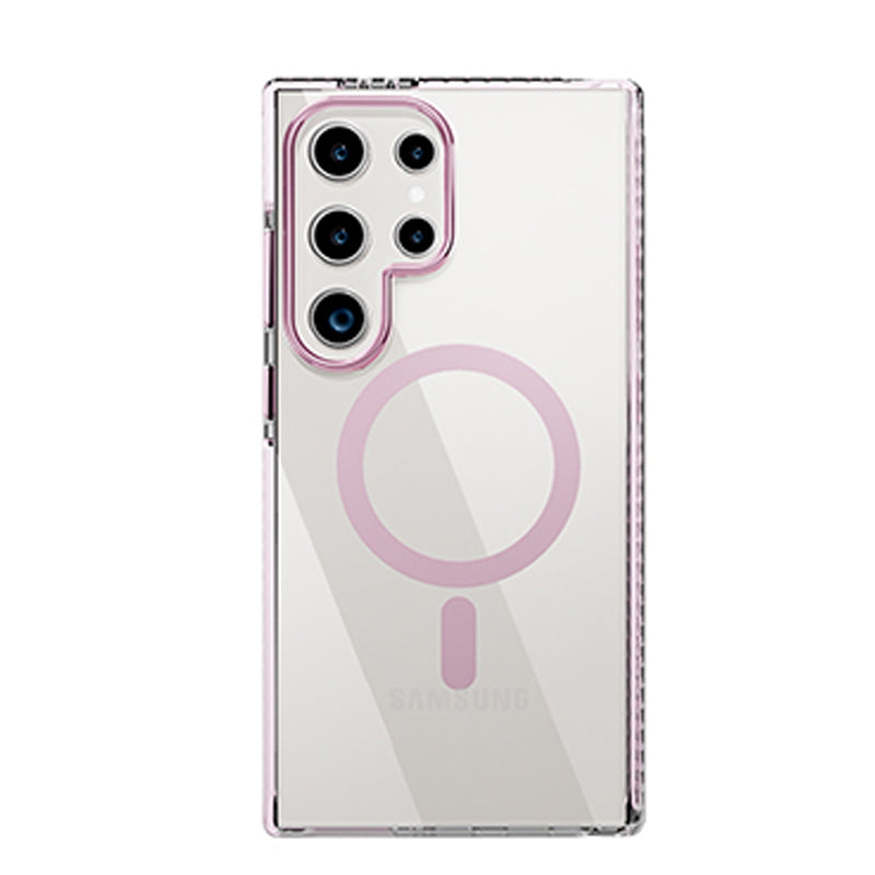 Samsung Galaxy S24 Ultra 2024 Transparent Airbag Shockproof MagSafe Phone Case