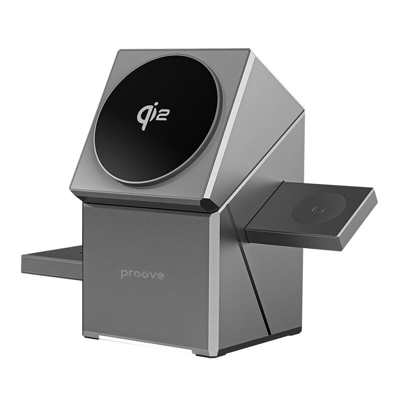 Proove Qi2 3 in 1 Automatic Rotating 15W Fast Wireless Charging Station