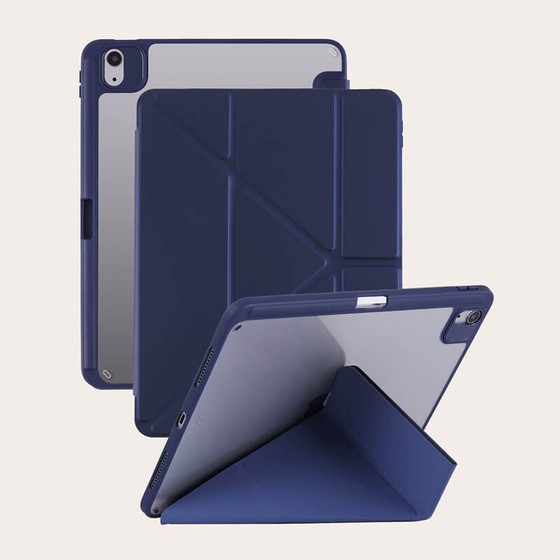 iPad Pro 11 2024 Silicone Y-shaped Flip Case with Built-in Pen Slot