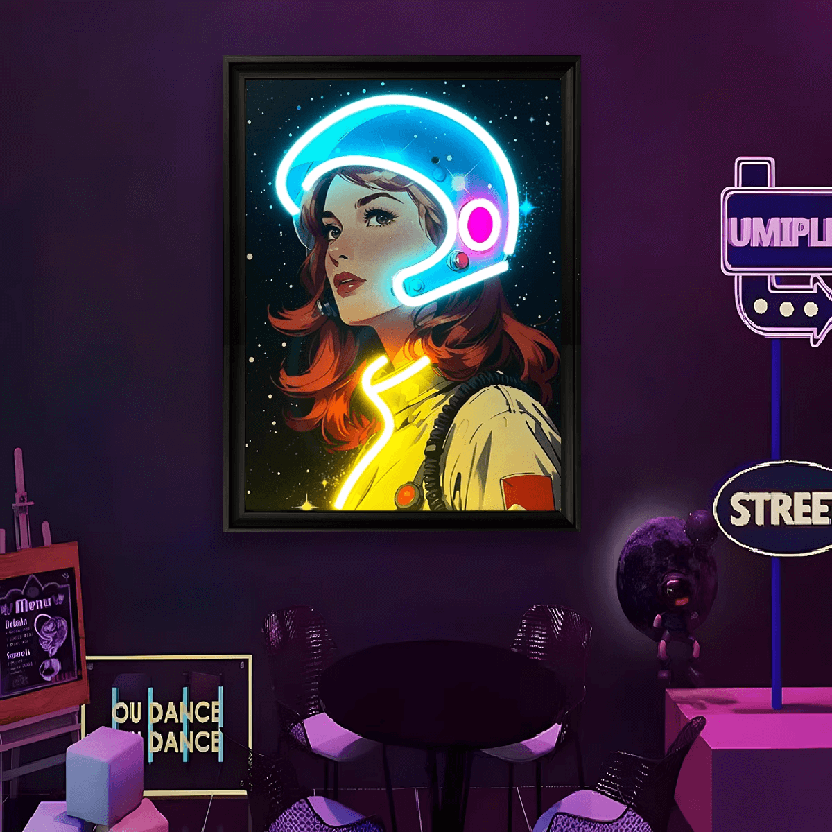 Mobie Astronaut Photo Frame Neon Light