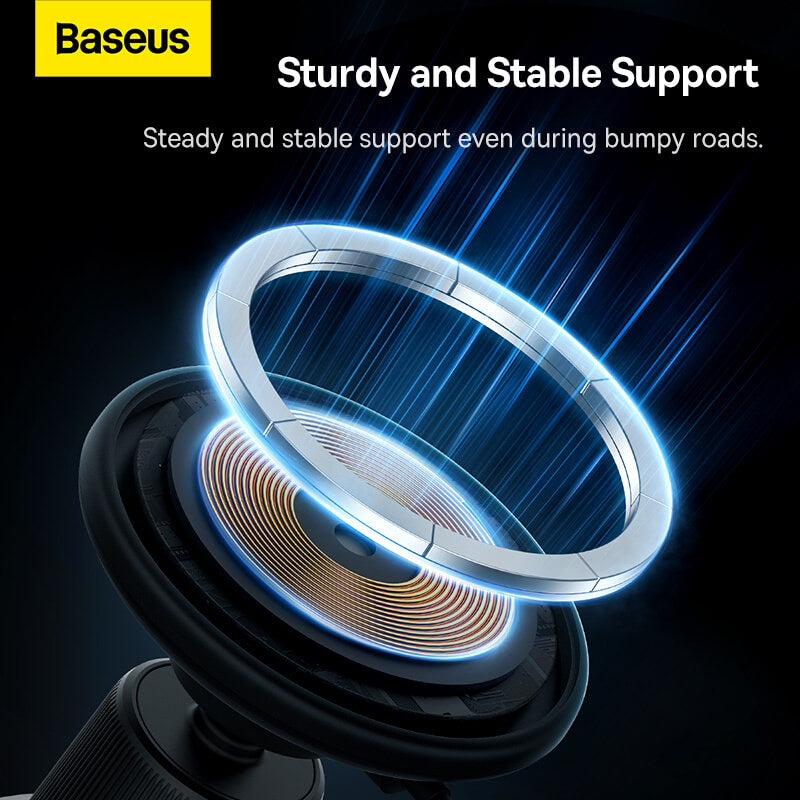 Baseus Magnetic Ambient Light Wireless Charging Car Mount 15W