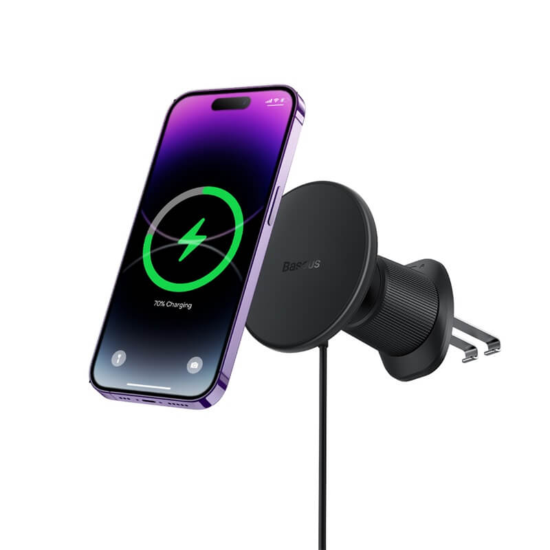 Baseus Magnetic Ambient Light Wireless Charging Car Mount 15W