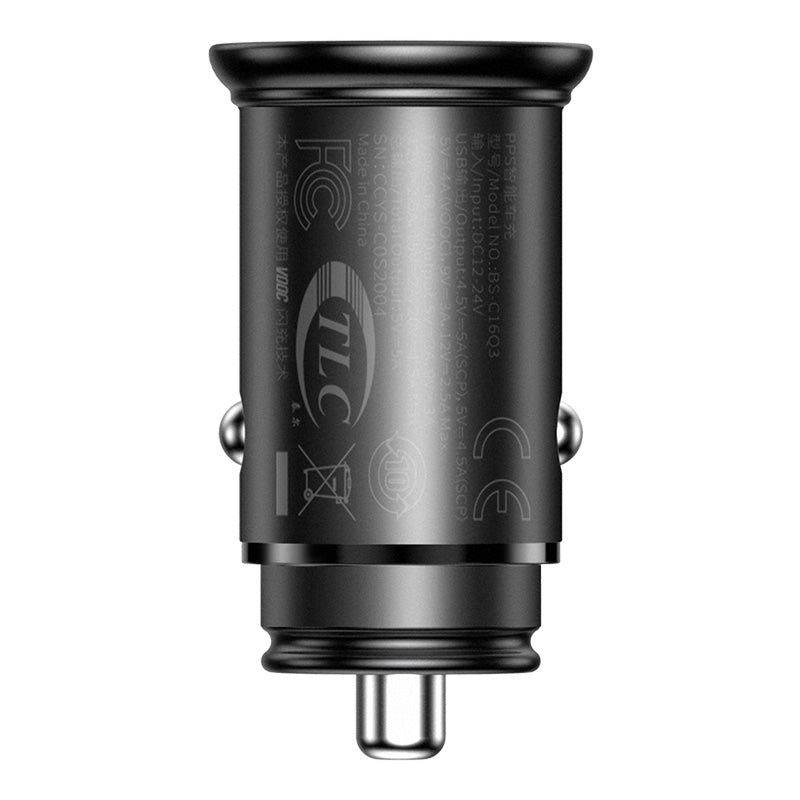 Baseus Circular Metal PPS Quick Charger Car Charger 30W(Support VOOC)