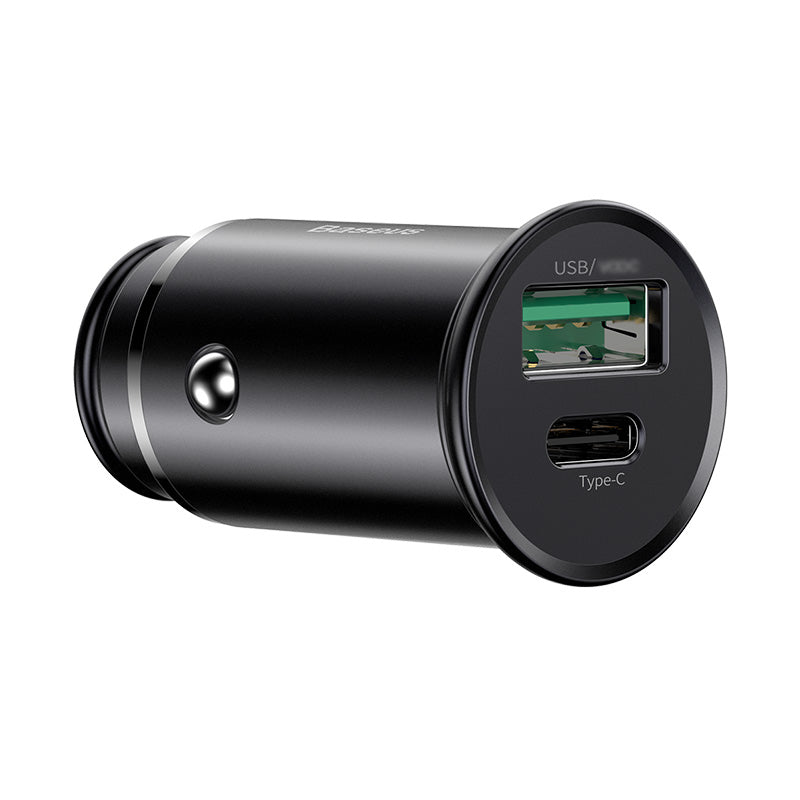 Baseus Circular Metal PPS Quick Charger Car Charger 30W(Support VOOC)