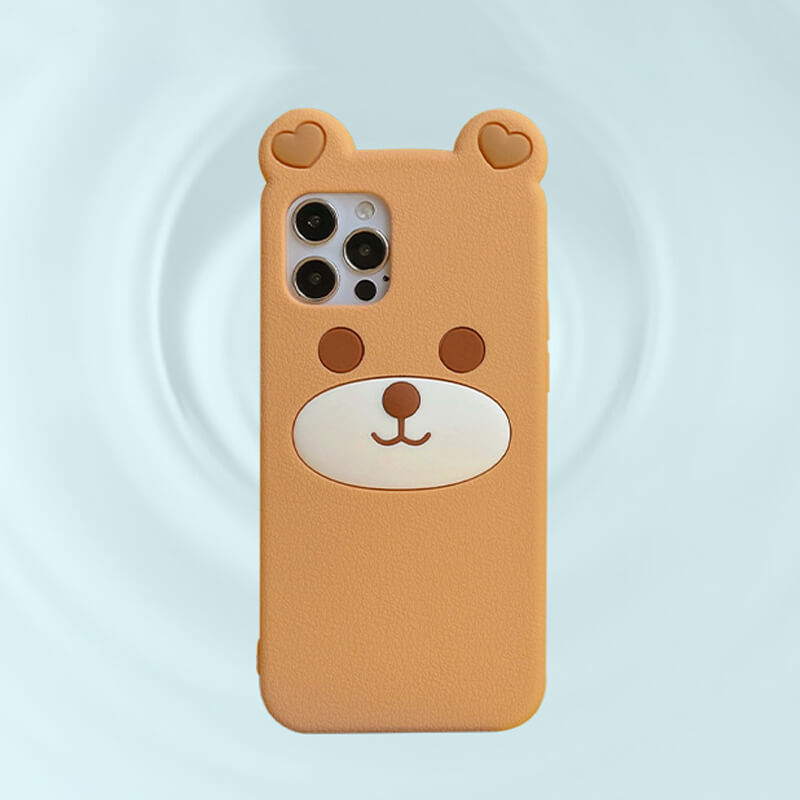 iPhone 14Pro Q Uncle Brown Bear Silicone Phone Case