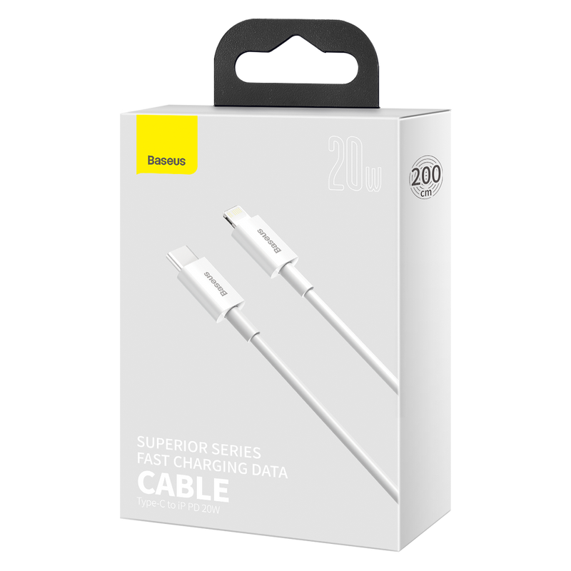 Baseus Superior Series Fast Charging Data Cable USB to iP 2.4A 2m White