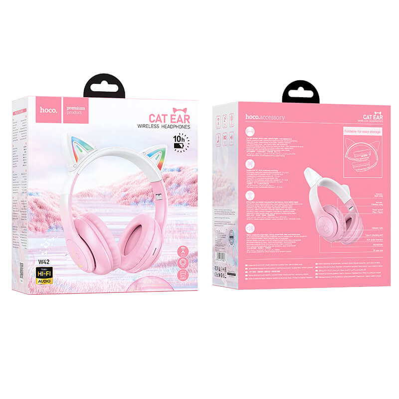 hoco. Ergonomic Cat Ear Bluetooth Headset with LED Light W42