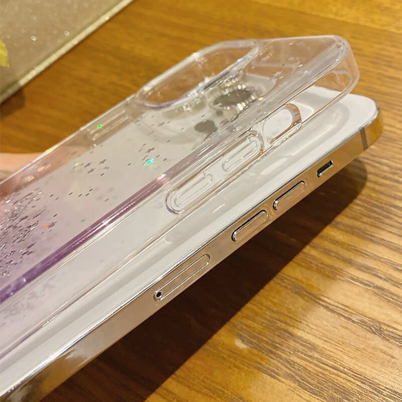 iPhone 13 DFANS Diamond Series Gradient Silver Foil Shockproof Case