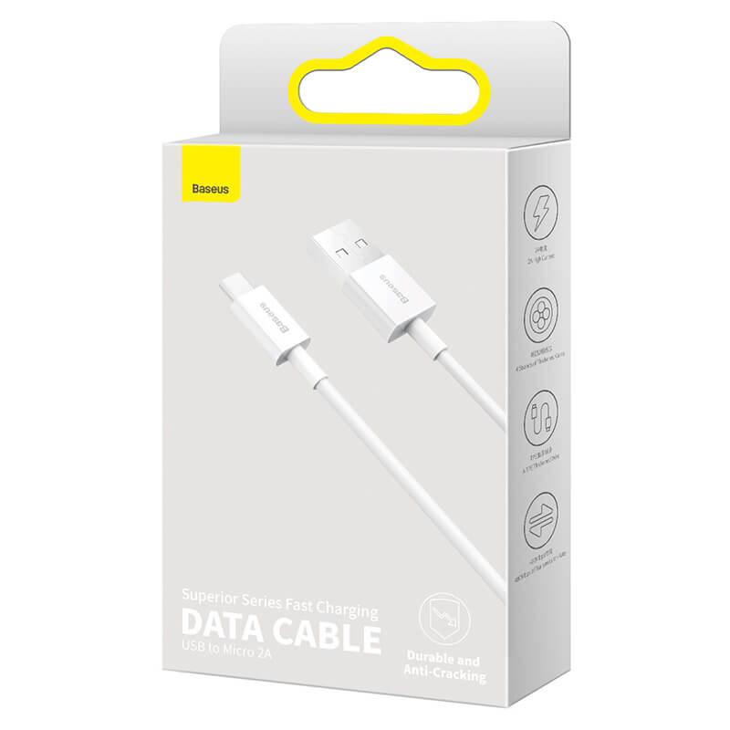 Baseus Superior Series Fast Charging Data Cable USB to Micro 2A 1m White