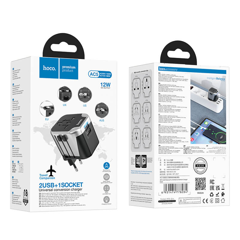 Mobie International All in One Universal Travel Adapter AC5 Not for Use in NZ