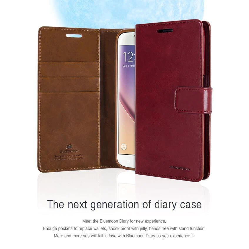 iPhone 7 Mercury Blue Moon Diary Shockproof Leather Wallet Case