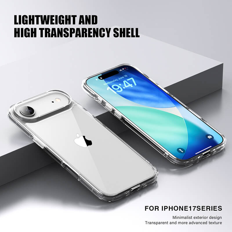 iPhone 17 Air Aurora Series Crystal Transparent Phone Case