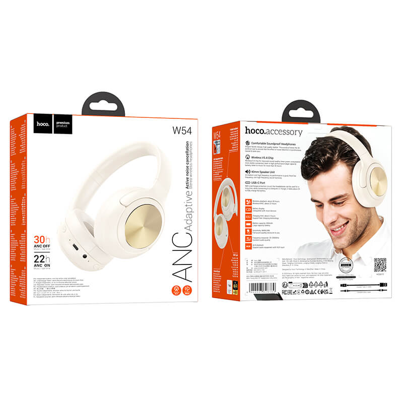 hoco. Premium Bluetooth 5.4 ANC Headset with 30h Playback W54