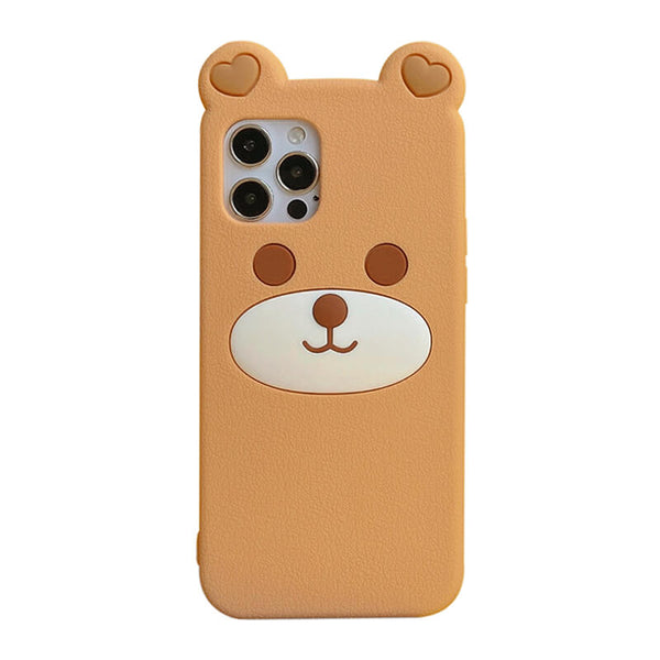 iPhone 13Pro Q Uncle Brown Bear Silicone Phone Case