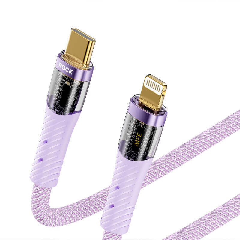 Rock Transparency Type-C to Lightning Fast Charge Data Cable PD 33W 1.2m Z21