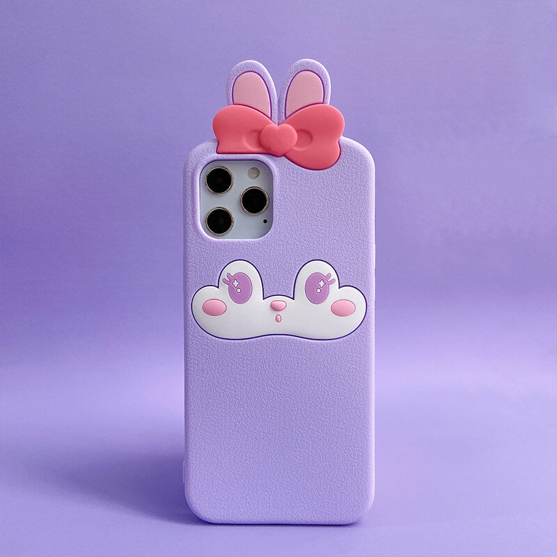 Suitable for iPhone Q Uncle Cute Bunny Silicone Phone Case