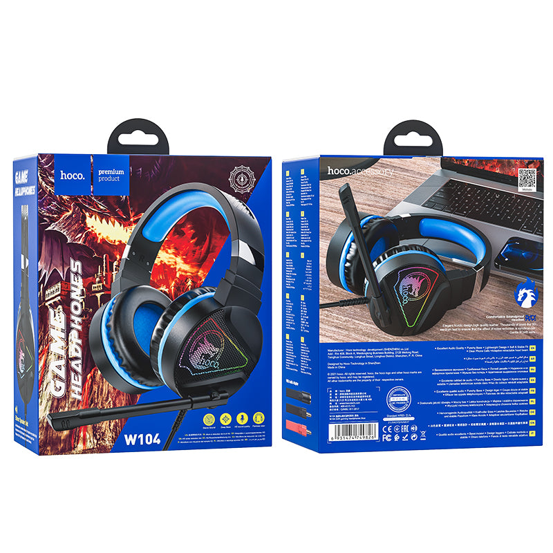 hoco. Stereo Gaming Headset with Mic and LED Light W104