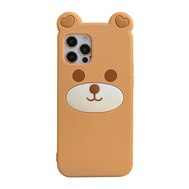 iPhone 13/14 Q Uncle Brown Bear Silicone Phone Case