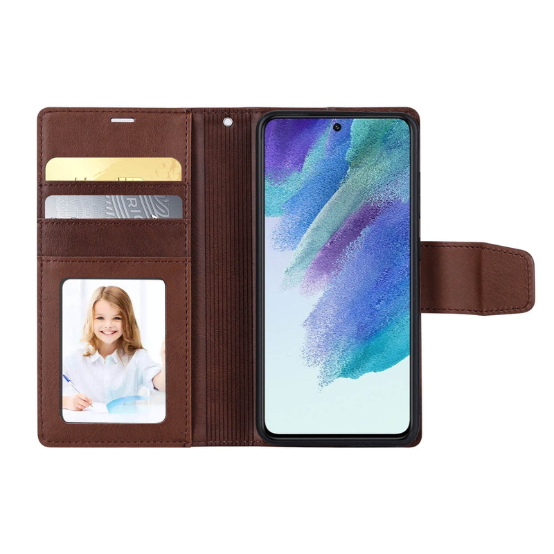 Samsung S21 Luxury Hanman Leather 2-in-1 Wallet Flip Case With Magnet Back