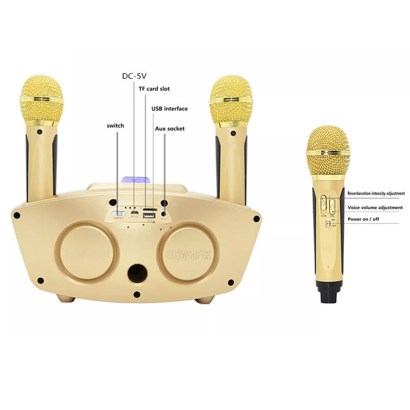 Mobie KTV Home Bluetooth Karaoke Speaker With 2 Wireless Microphones