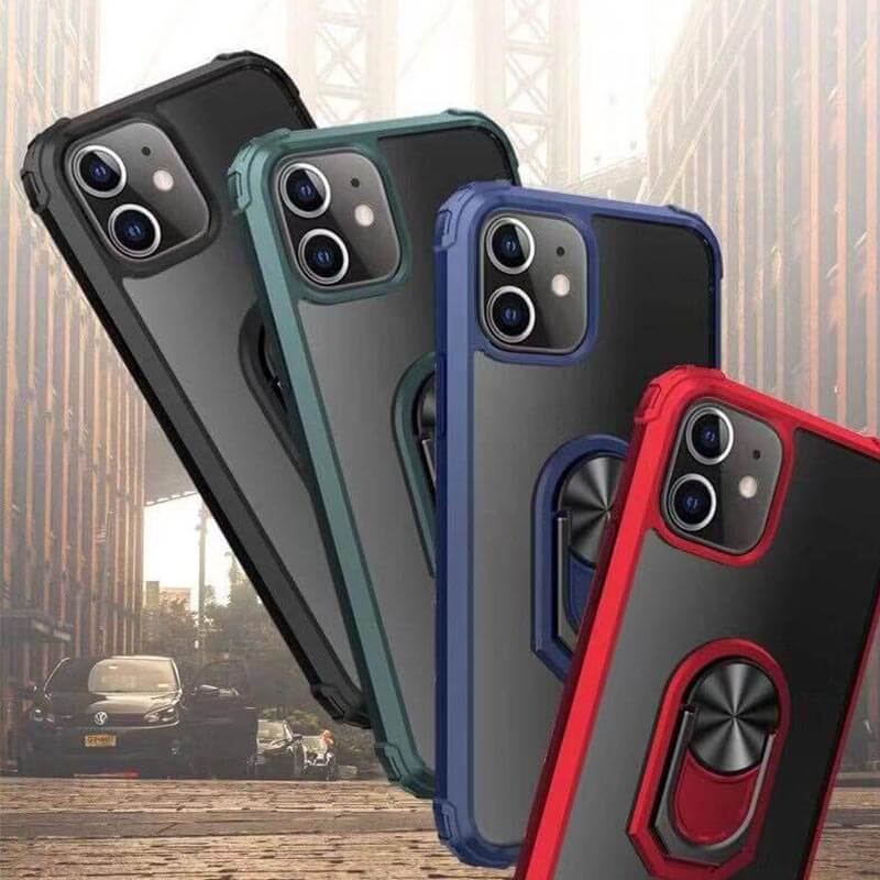 iPhone XR Transparent Full-Body Protective Phone Case with Phone Grip