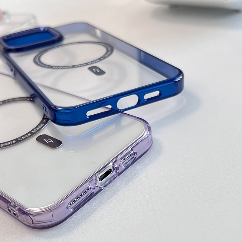 iPhone 15Pro Max AllureEyes Colorful Frame Transparent Phone Case with Magsafe