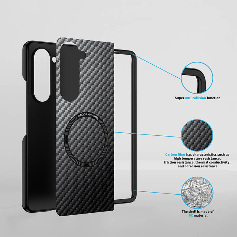 Samsung Galaxy Z Fold 6 2024 Carbon Fiber Texture Case Magsafe Shockproof Case