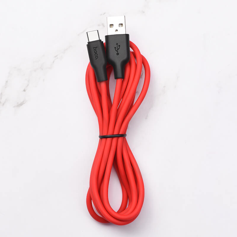 hoco. Silicone USB-A to Type-C Charging Data Cable 2m X21 Plus