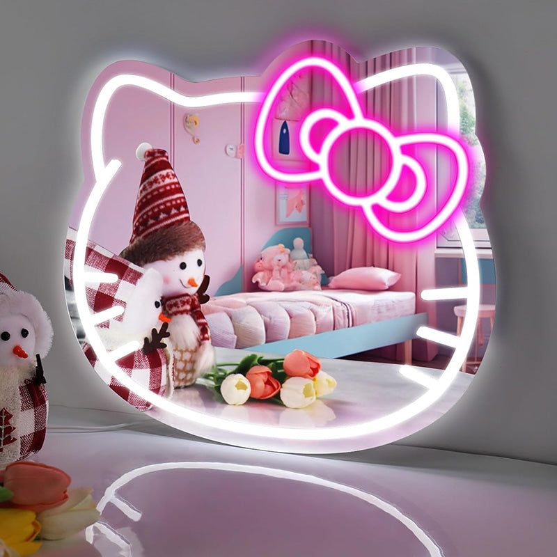 Mobie Hello Kitty Neon Light Mirror Acrylic Makeup Vanity Decor