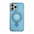 iPhone 15Plus Ring Holder Series Frosted Translucent Phone Case with 360 Magsafe